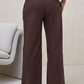 Timeless Wide Leg Linen Pant Chocolate