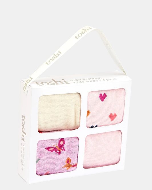 Organic Baby Ankle Socks Giftbox 4 Pairs