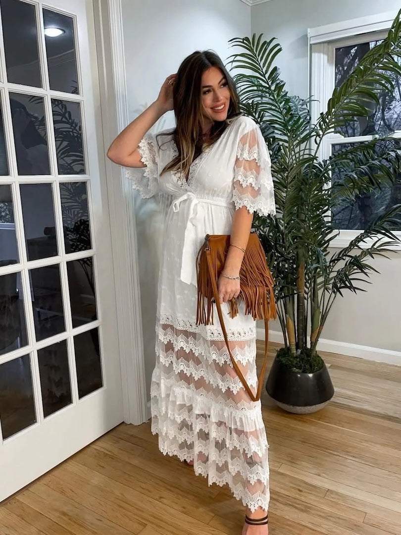 Roxy Lace Baby Shower Maternity Photoshoot Dress