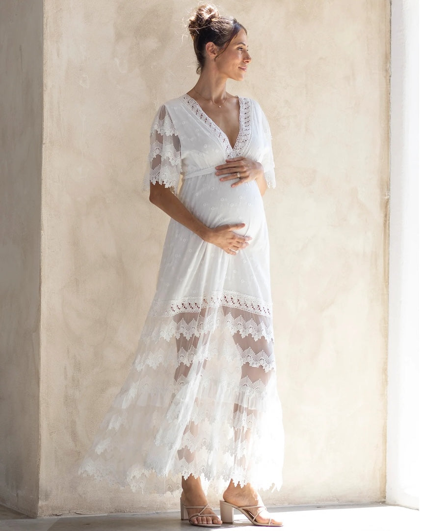 Roxy Lace Baby Shower Maternity Photoshoot Dress