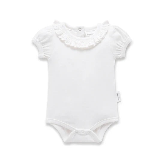 White Ruffle Puff Onesie