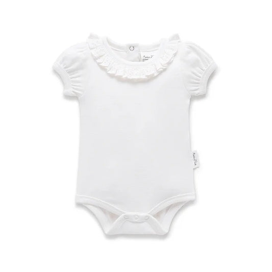 White Ruffle Puff Onesie