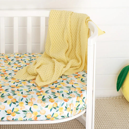 Sunlight Diamond Knit Organic Baby Blanket
