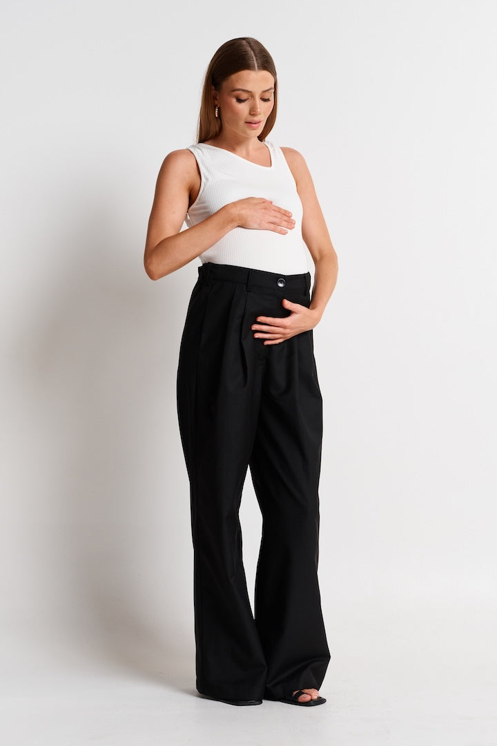 Apéro Zadie Adjustable Wide Leg Trouser -  Black