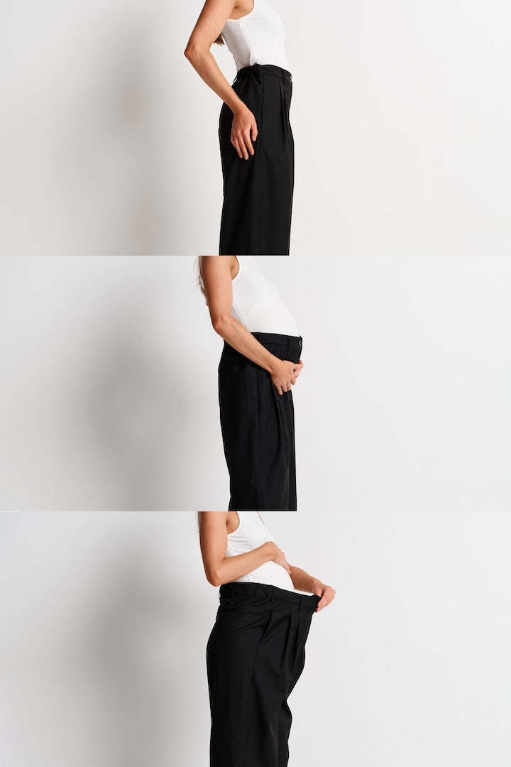 Apéro Zadie Adjustable Wide Leg Trouser -  Black