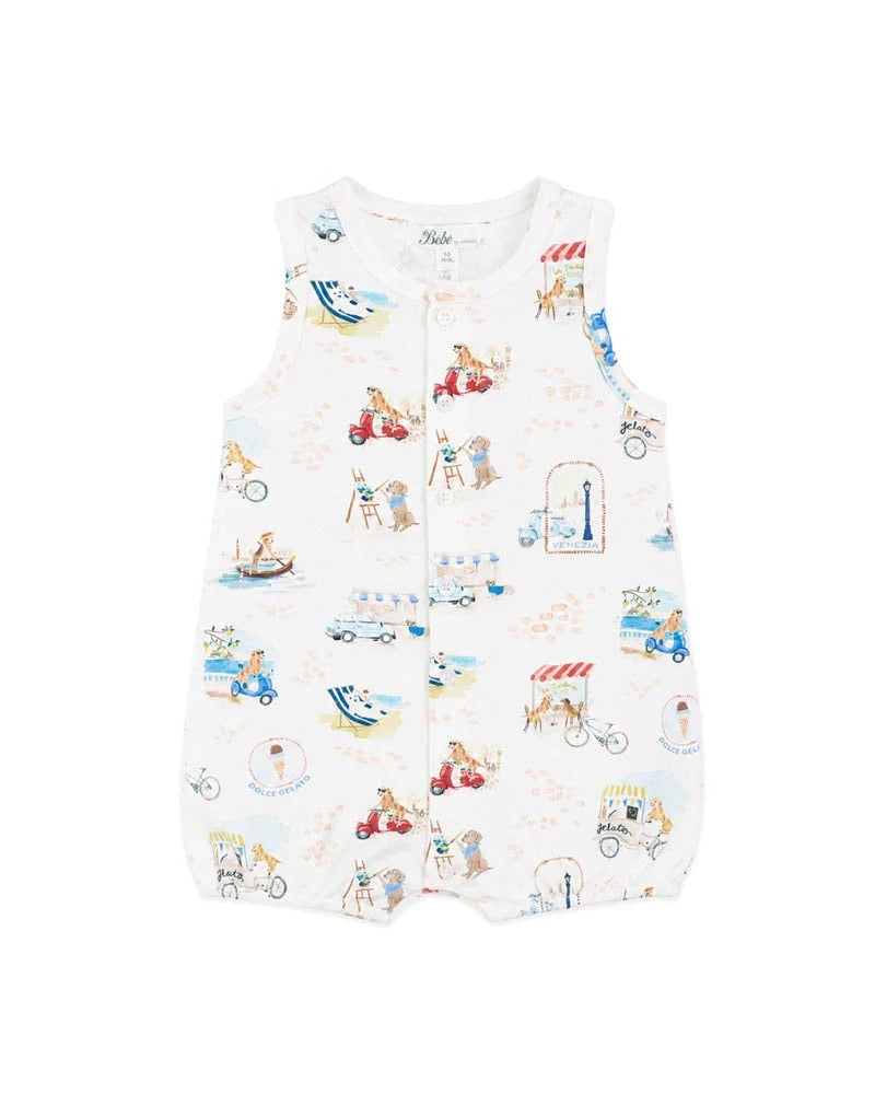 Alexi Organic Button Front Romper Alexi Print