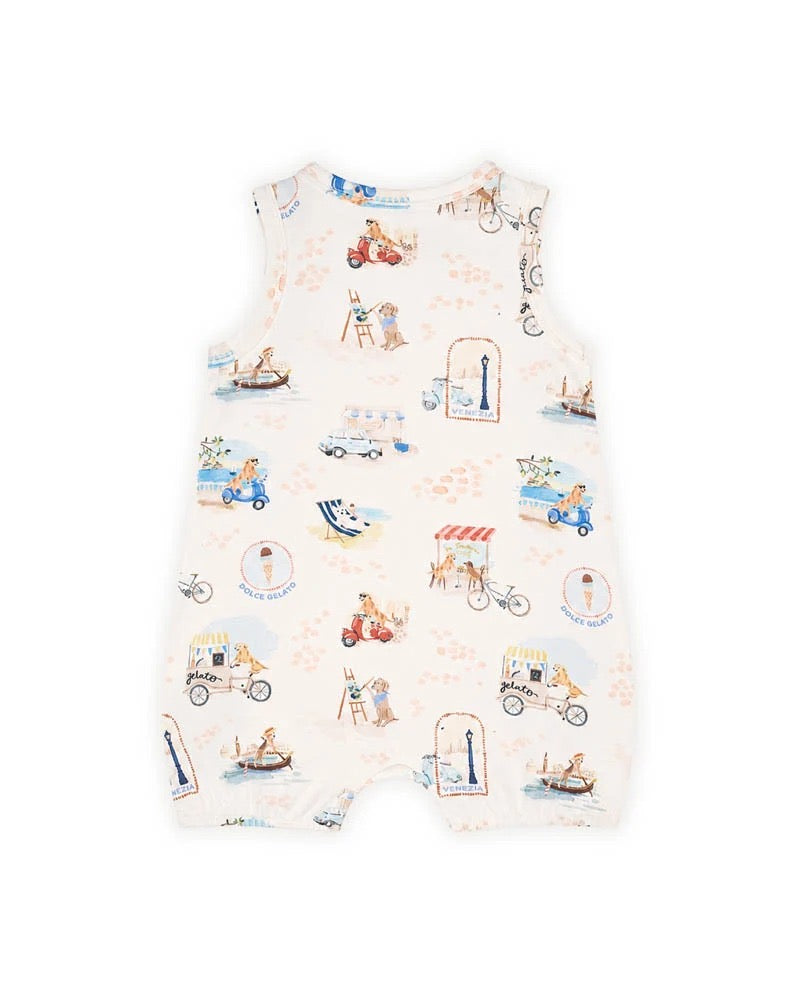 Alexi Organic Button Front Romper Alexi Print