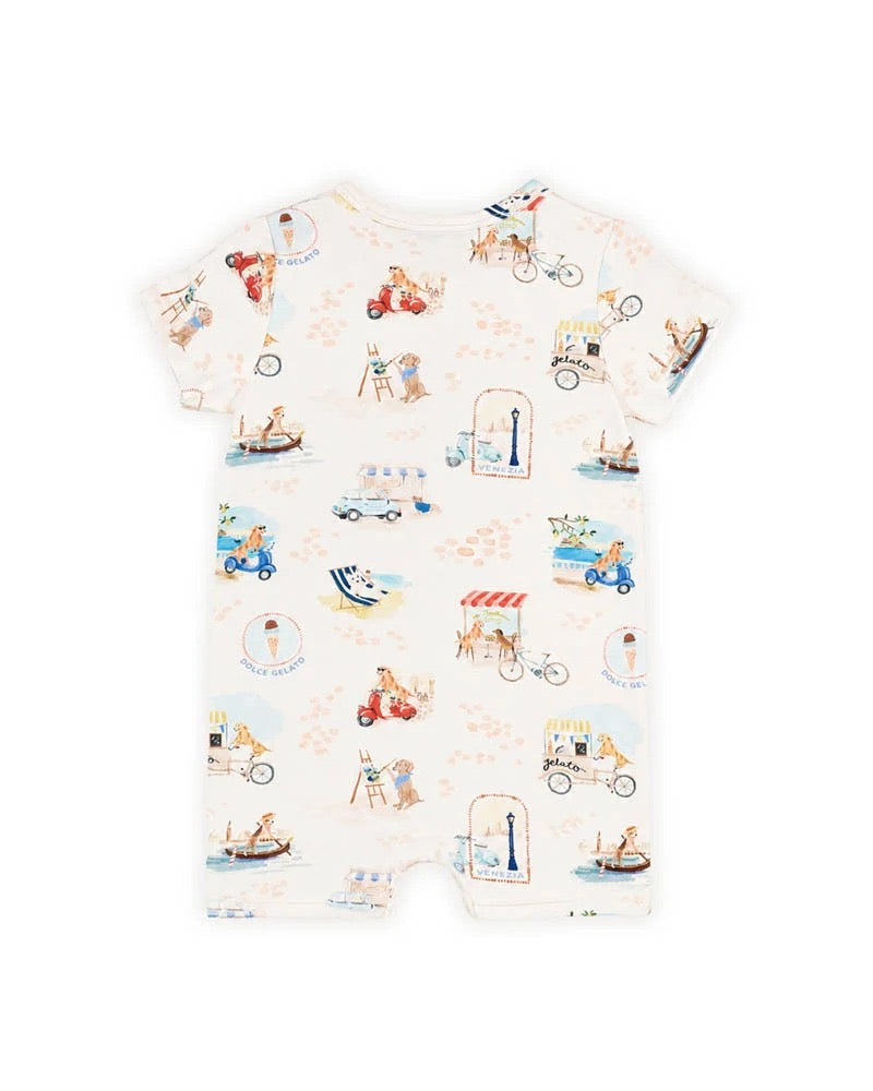 Alexi Organic Short Sleeve Zip Romper