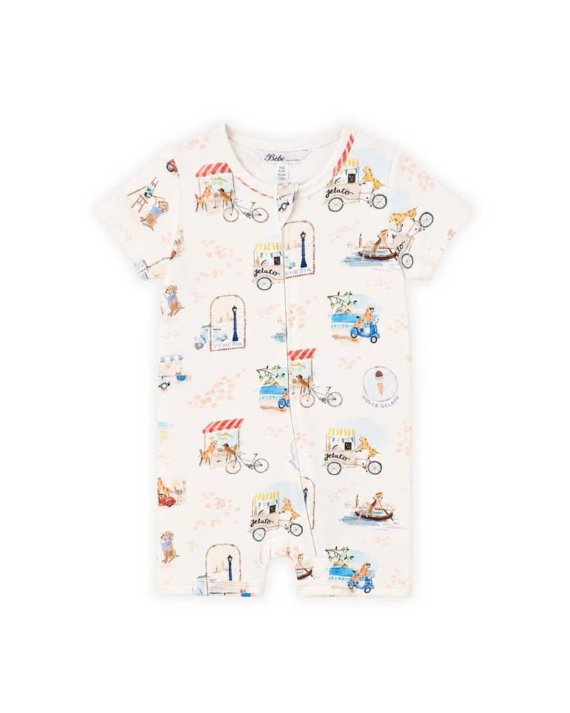 Alexi Organic Short Sleeve Zip Romper