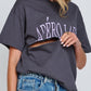 apéro Bold Printed Longline Tee - Charcoal / Lilac