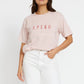 Apero Riviera Stripe Panel Tee Pink/White/Red
