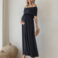 Ariana Maxi Maternity Moon Dress in Black