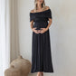 Ariana Maxi Maternity Moon Dress in Black
