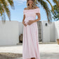 Ariana Maxi Maternity Moon Dress in Baby Pink