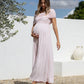 Ariana Maxi Maternity Moon Dress in Baby Pink