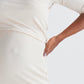 Athena Maternity Pencil Midi Skirt in Cream