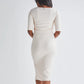 Athena Maternity Pencil Midi Skirt in Cream