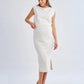 Athena Maternity Pencil Midi Skirt in Cream