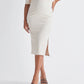 Athena Maternity Pencil Midi Skirt in Cream
