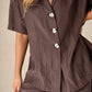 Ease Away Crinkle Shirt - Chocolate