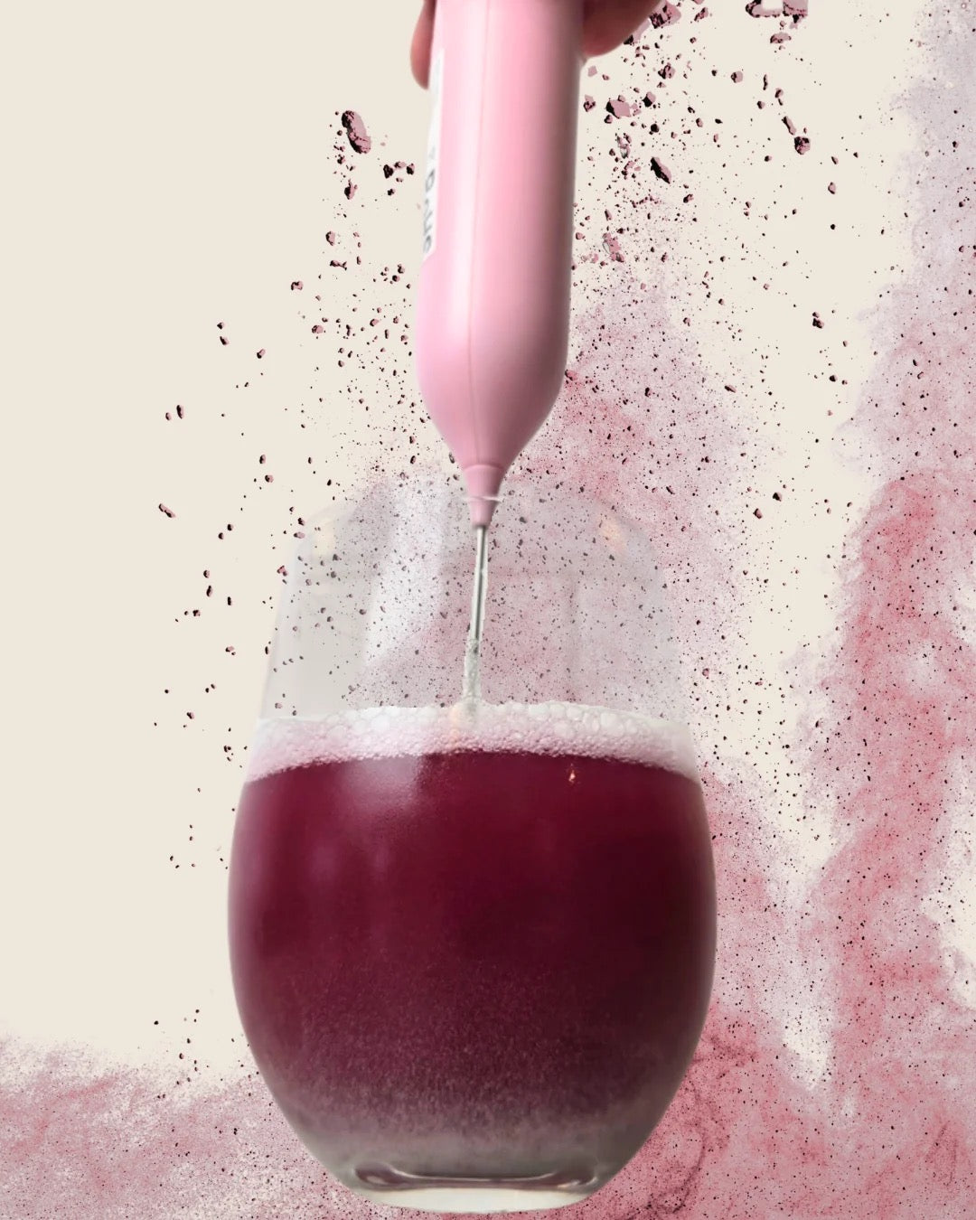 Belly Bliss raspberry drink being mixed