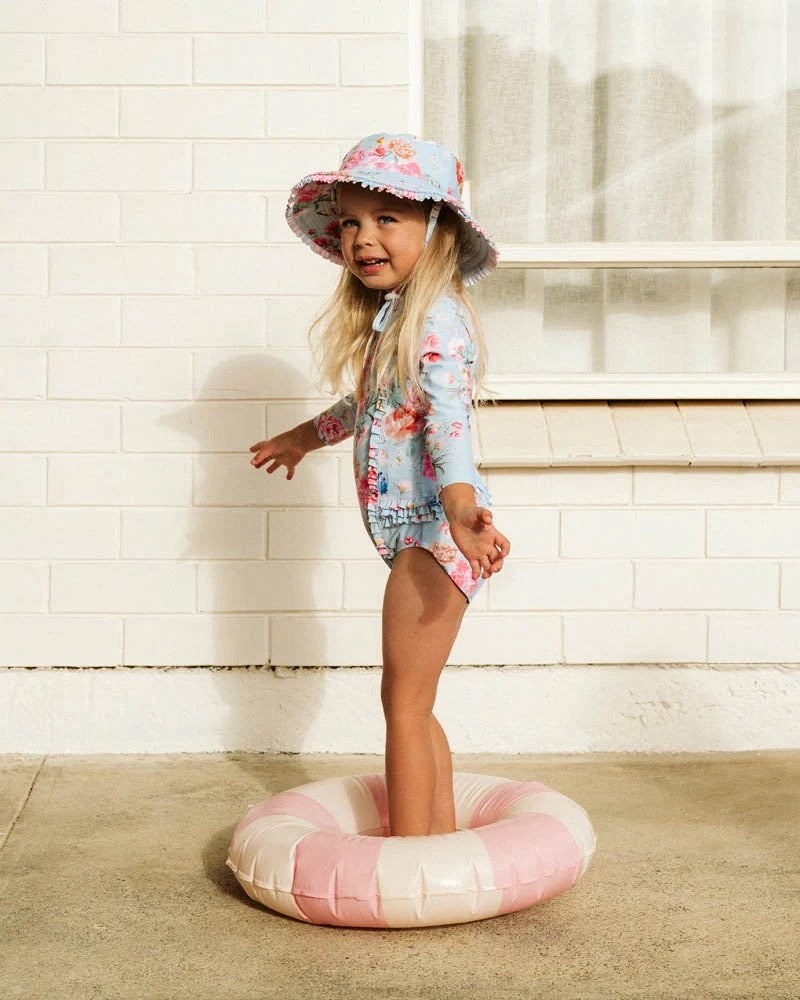 Bianca Blue Long Sleeve Sunsuit