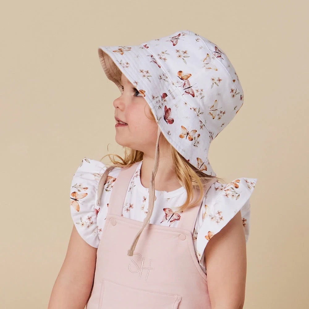 Butterfly Reversible Cotton Bucket Hat