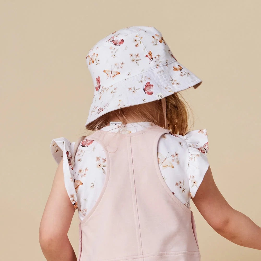 Butterfly Reversible Cotton Bucket Hat