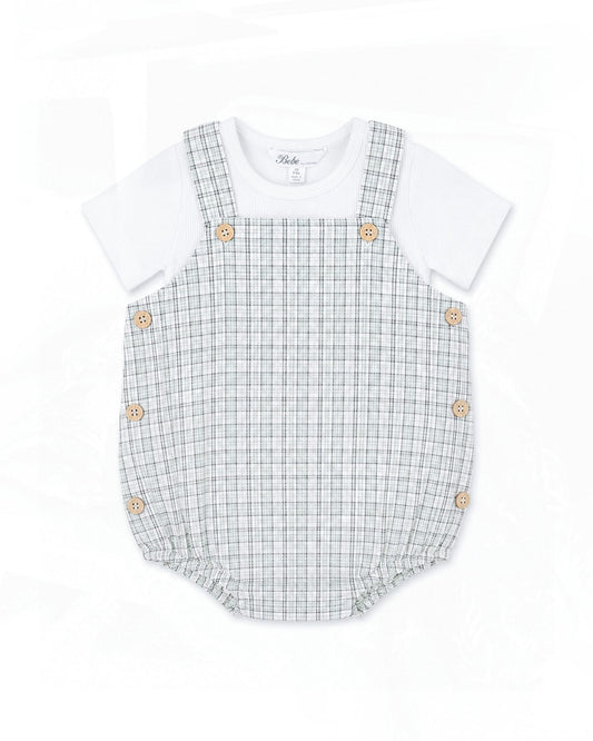 Check Bodysuit and Tee Set Sage Check - front