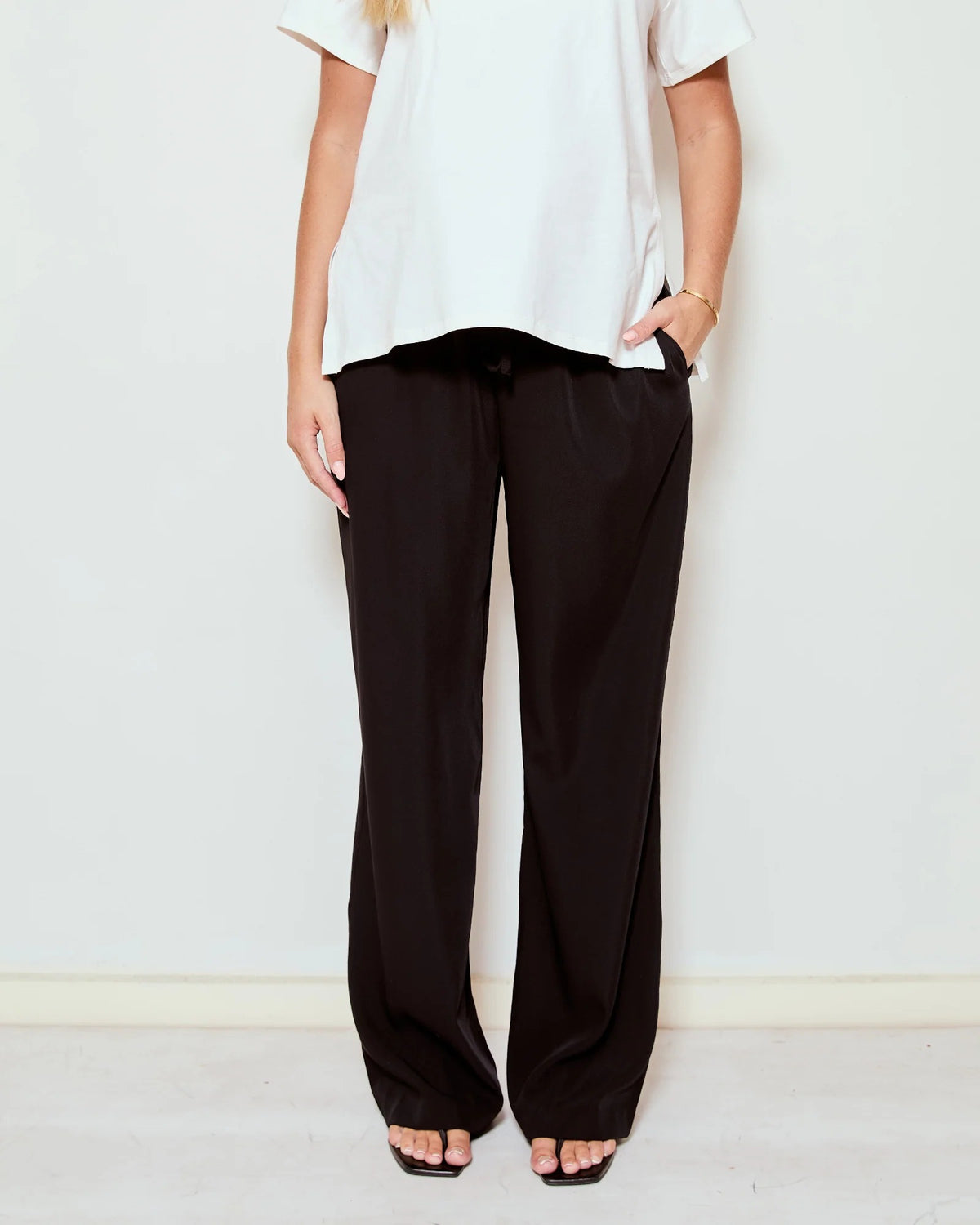 Draped Wide Leg Pants