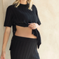 Alexis Side Split Maternity Knit Top in Black
