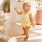 Libby Check Romper with Embroidered Straps