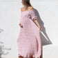 Mariana Sheer Maternity Photoshoot Dress in Baby Pink