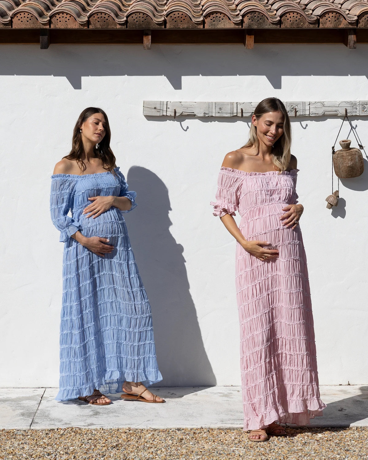 Mariana Sheer Maternity Photoshoot Dress in Baby Pink