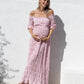Mariana Sheer Maternity Photoshoot Dress in Baby Pink