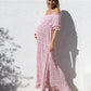 Mariana Sheer Maternity Photoshoot Dress in Baby Pink