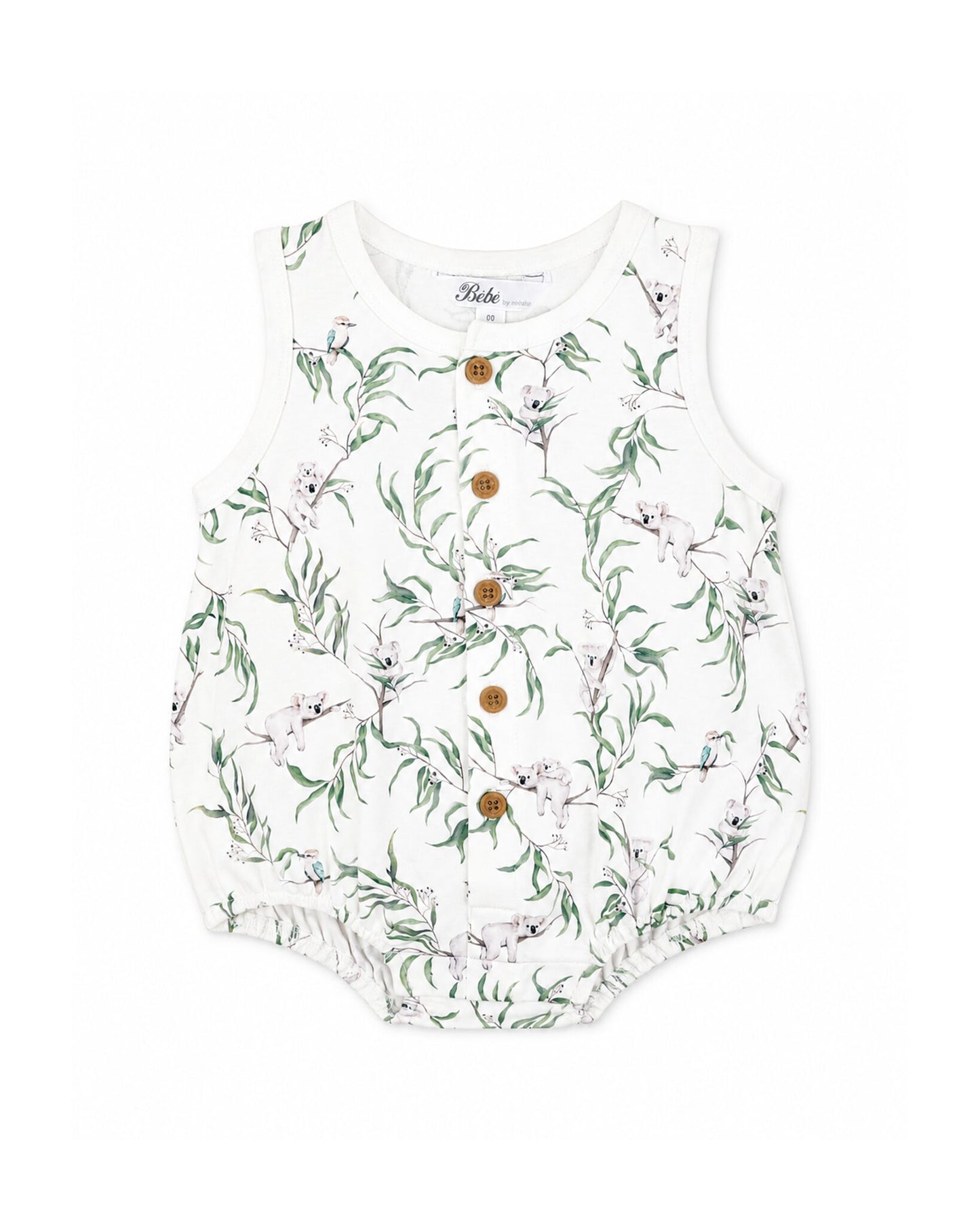 Organic Button Front Bodysuit Taylor Print - front