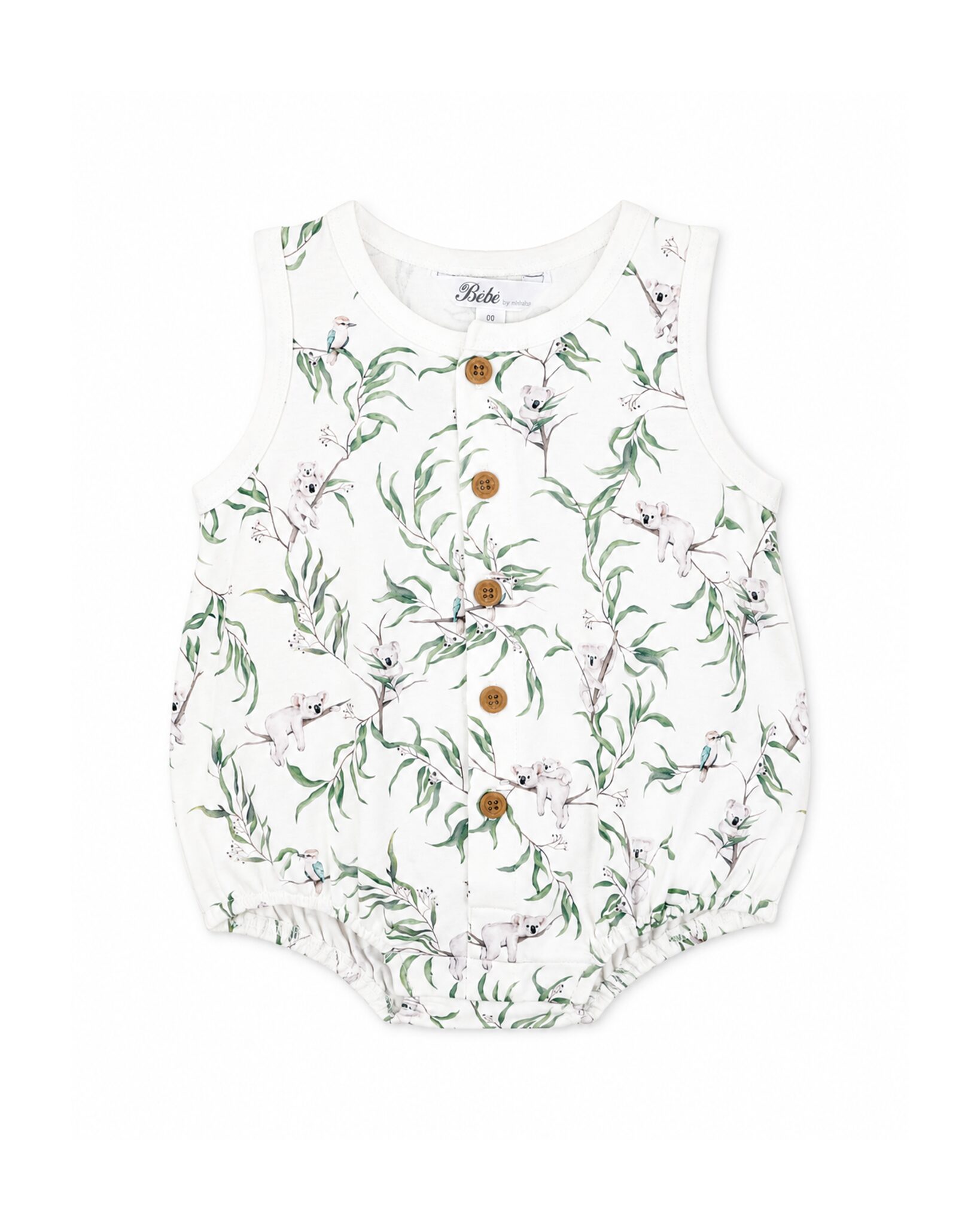 Organic Button Front Bodysuit Taylor Print - front
