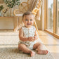 Organic Button Front Bodysuit Taylor Print - lifestyle