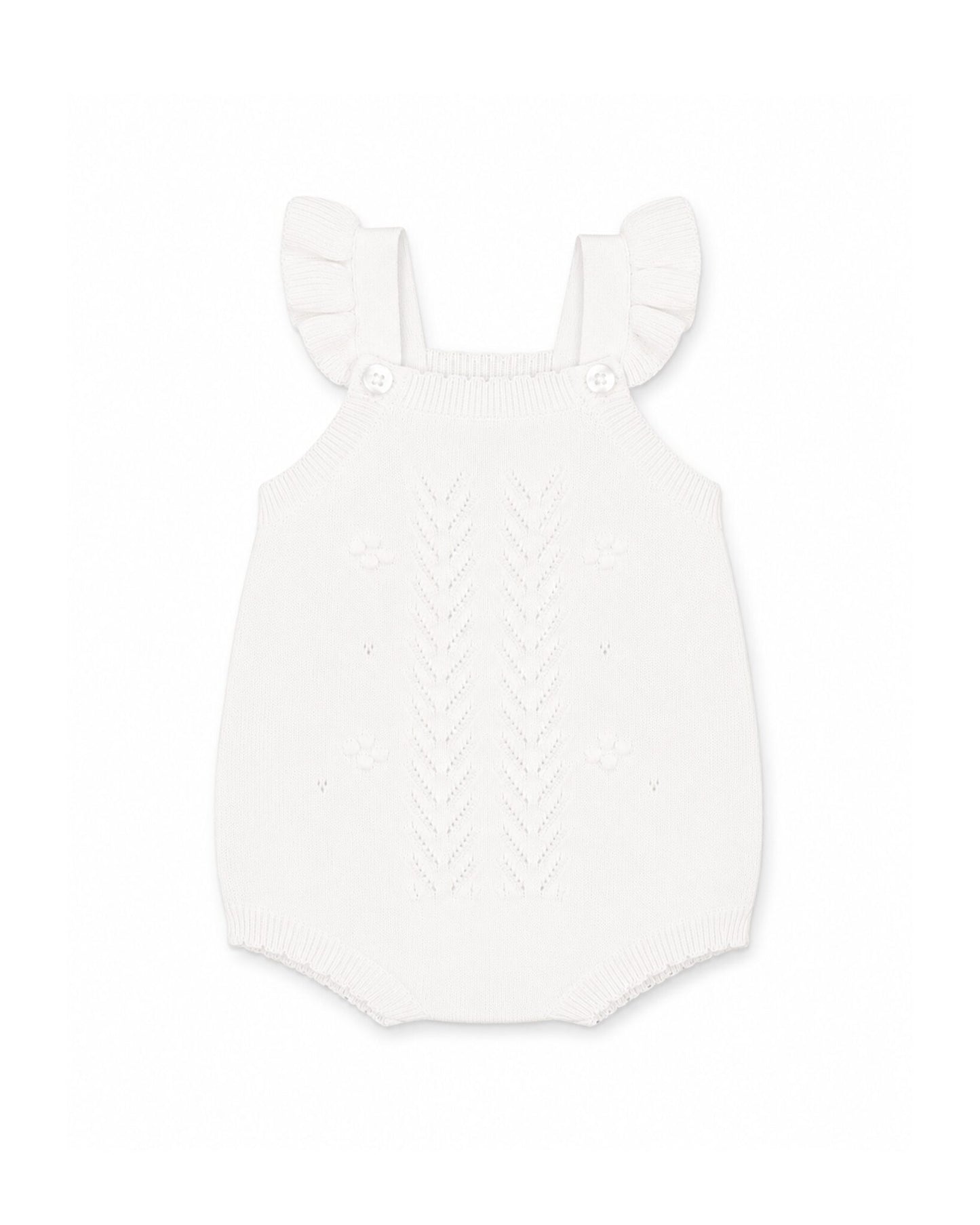 Organic Cloud Bobble Knit Bodysuit Cloud - front