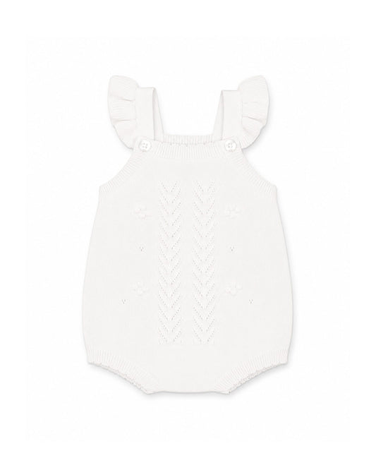 Organic Cloud Bobble Knit Bodysuit Cloud - front