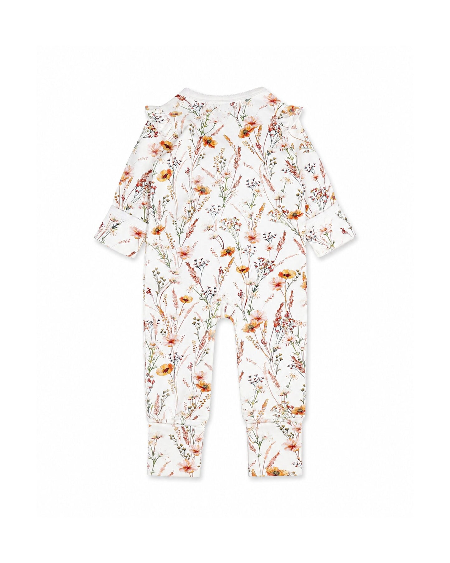 Organic Floral LS Zipsuit Taylor Floral Print - back
