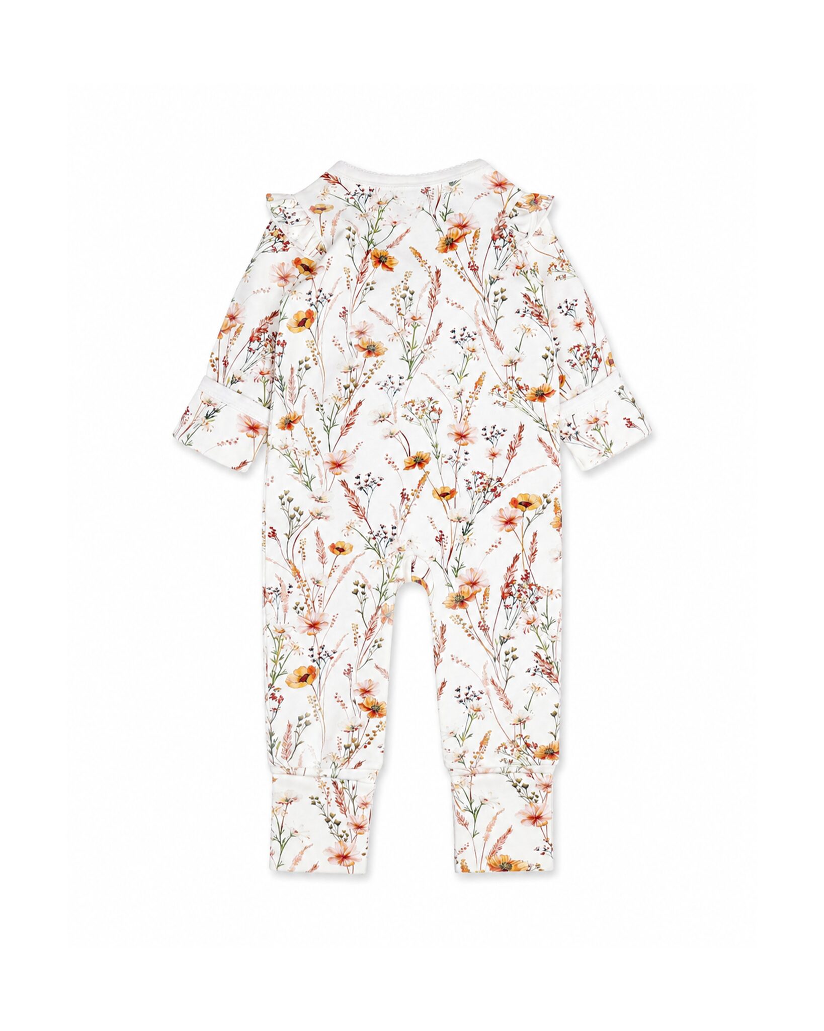 Organic Floral LS Zipsuit Taylor Floral Print - back