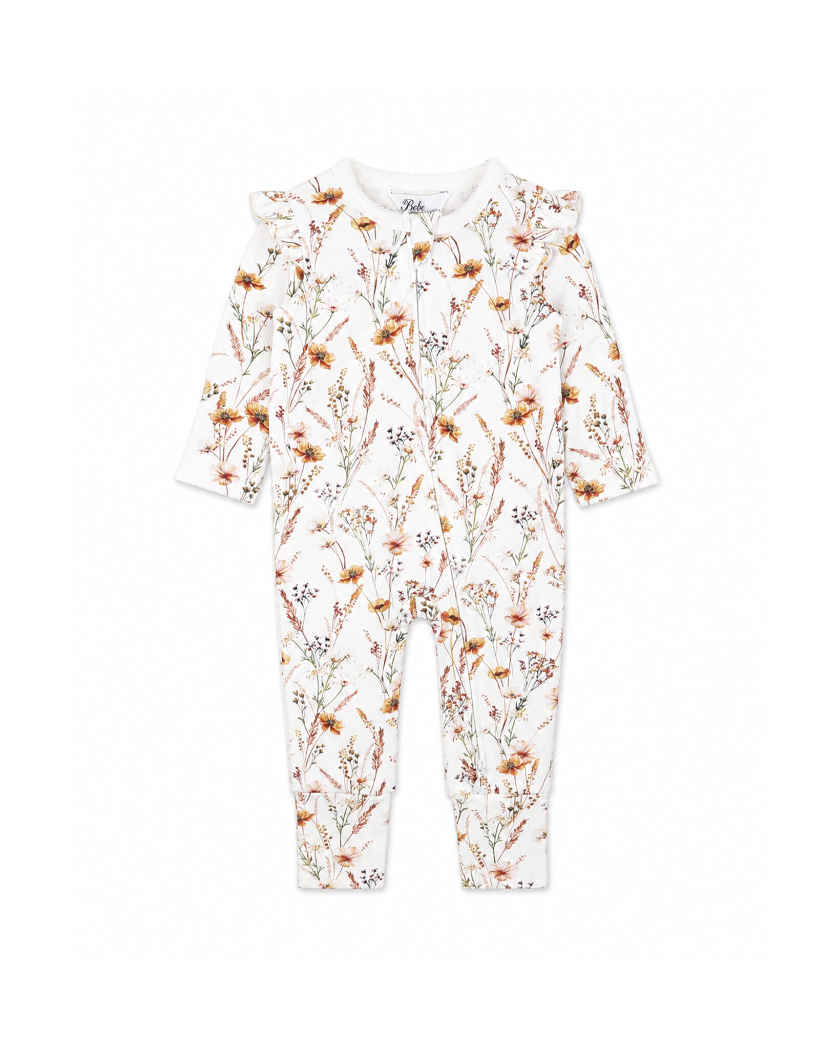 Organic Floral LS Zipsuit Taylor Floral Print - front