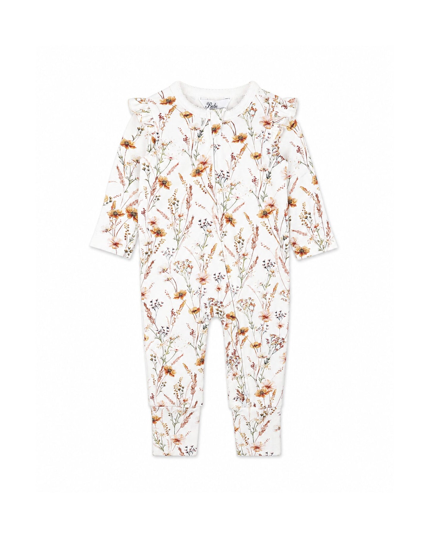 Organic Floral LS Zipsuit Taylor Floral Print - front