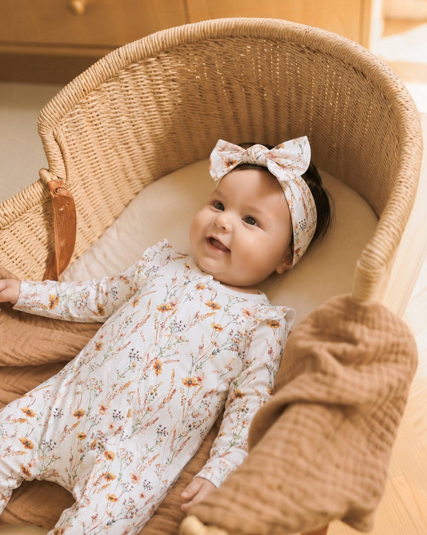 Organic Floral LS Zipsuit Taylor Floral Print - lifestyle