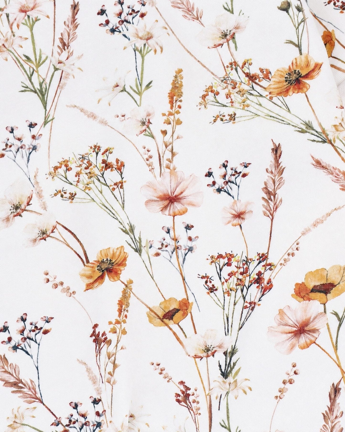 Organic Floral SS Zip Romper Taylor Floral Print - detail