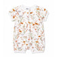 Organic Floral SS Zip Romper Taylor Floral Print - front