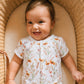 Organic Floral SS Zip Romper Taylor Floral Print - lifestyle