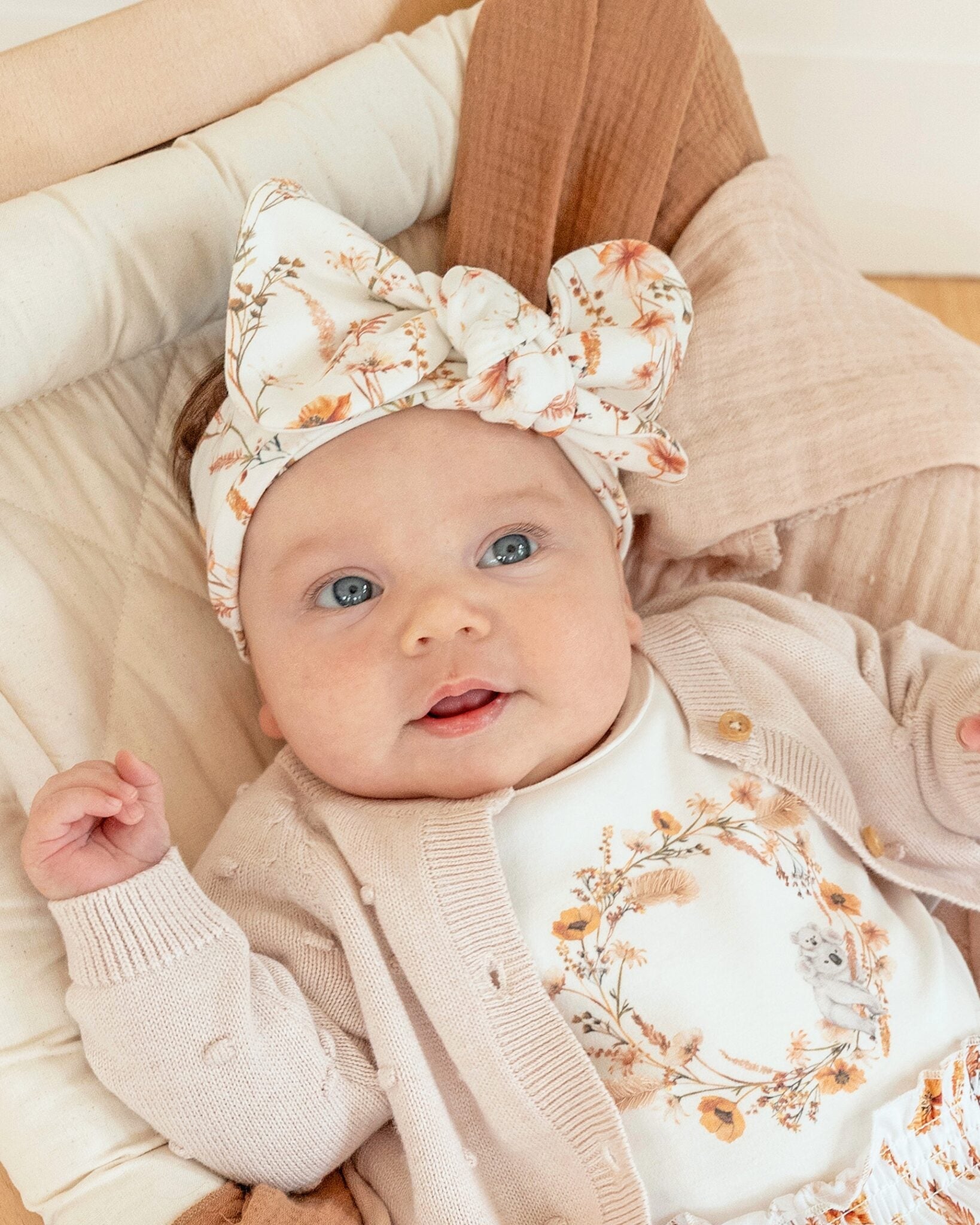 Organic Headband Taylor Floral Print - detail